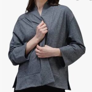 Ministry of Supply Women's Merino Blend Cardigan Sweater Size M Color Gray